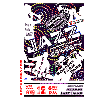 RESCHEDULED – JAZZ CONCERT WEDNESDAY AUGUST 12, 6:00 PM – HARVARD ALUMNI JAZZ BAND