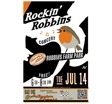 ROCKIN’ ROBBINS CONCERT FEATURING DAN FOX AND THE ARLINGTON EXPRESS — TUESDAY, JULY 14TH, 6:30 – 8:30 PM